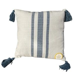 Blue stripe accent pillow
